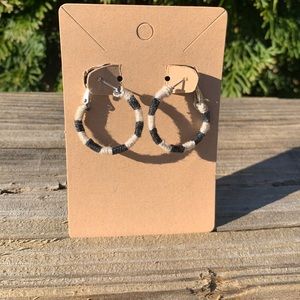 Thread Wrapped Hoop Earrings
